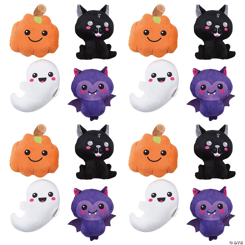 Bulk Halloween Kawaii Plush Characters - 48 Pc.