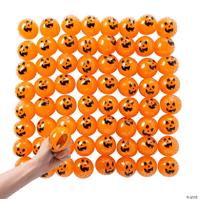 Bulk Squishy Water Beads Pumpkin Balls - 72 Pc.