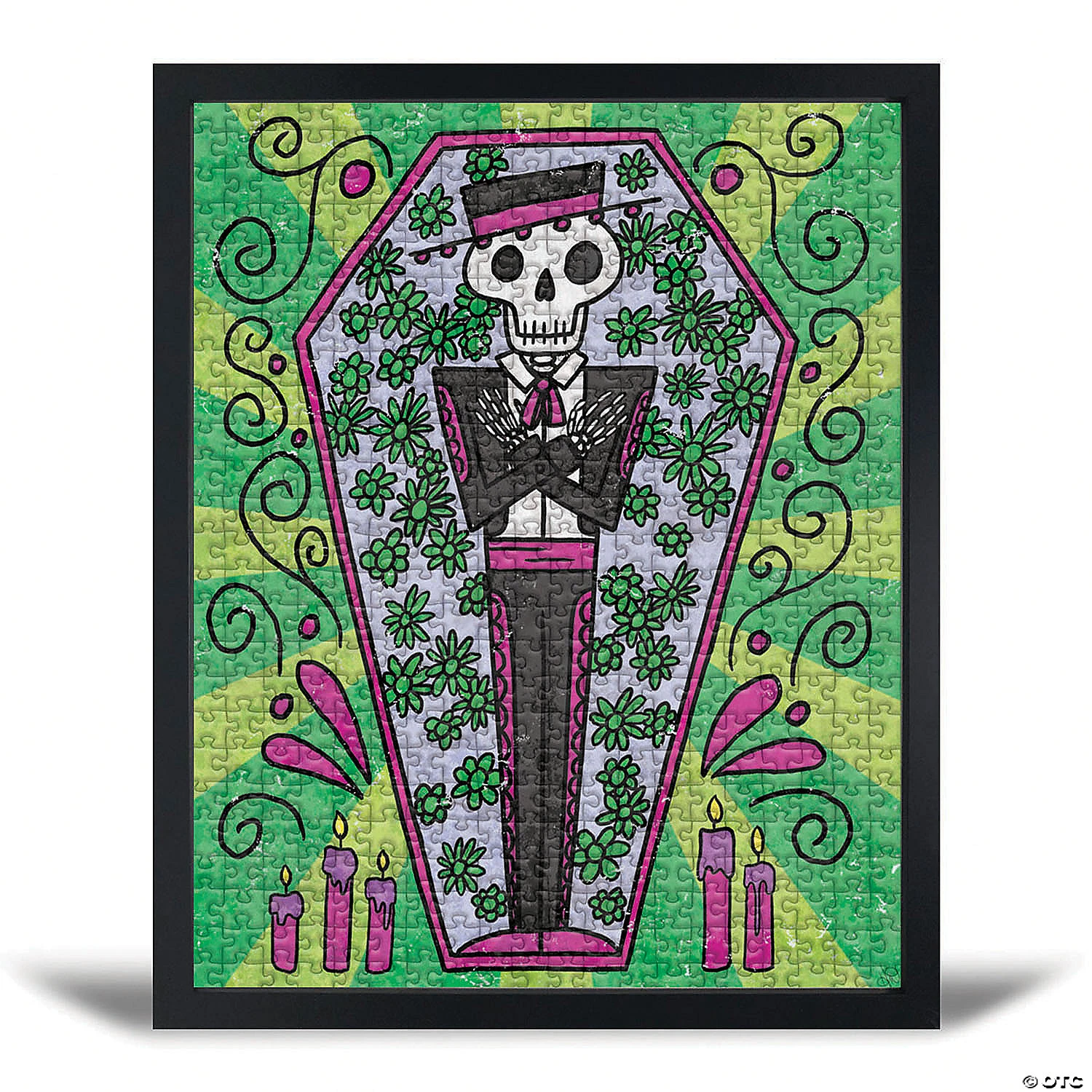 Creative Gallery "Dead in Coffin - green" 16x20 Puzzle & Puzzle Wall Mount Bundle