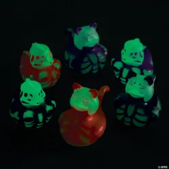 Glow-in-the-Dark Halloween Skeleton Rubber Ducky Assortment - 50 Pc.