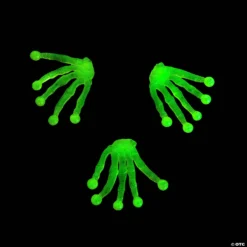 Glow-in-the-Dark Halloween Sticky Skeleton Hands - 48 Pc.