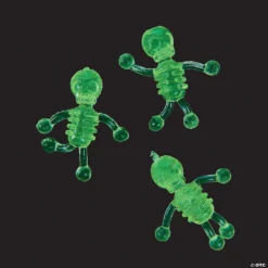 Glow-in-the-Dark Mini Sticky Tumbling Skeletons - 48 Pc.