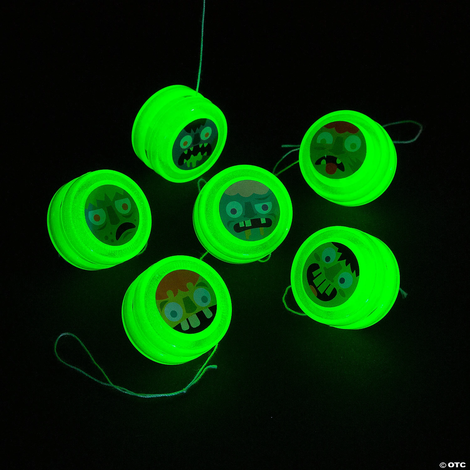 Glow-in-the-Dark Mini Zombie YoYos - 48 Pc.