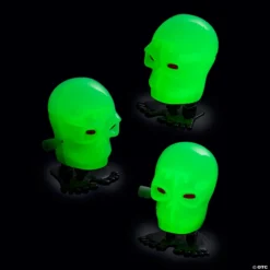 Glow-in-the-Dark Skeleton Head Wind-Ups – 36 Pc.