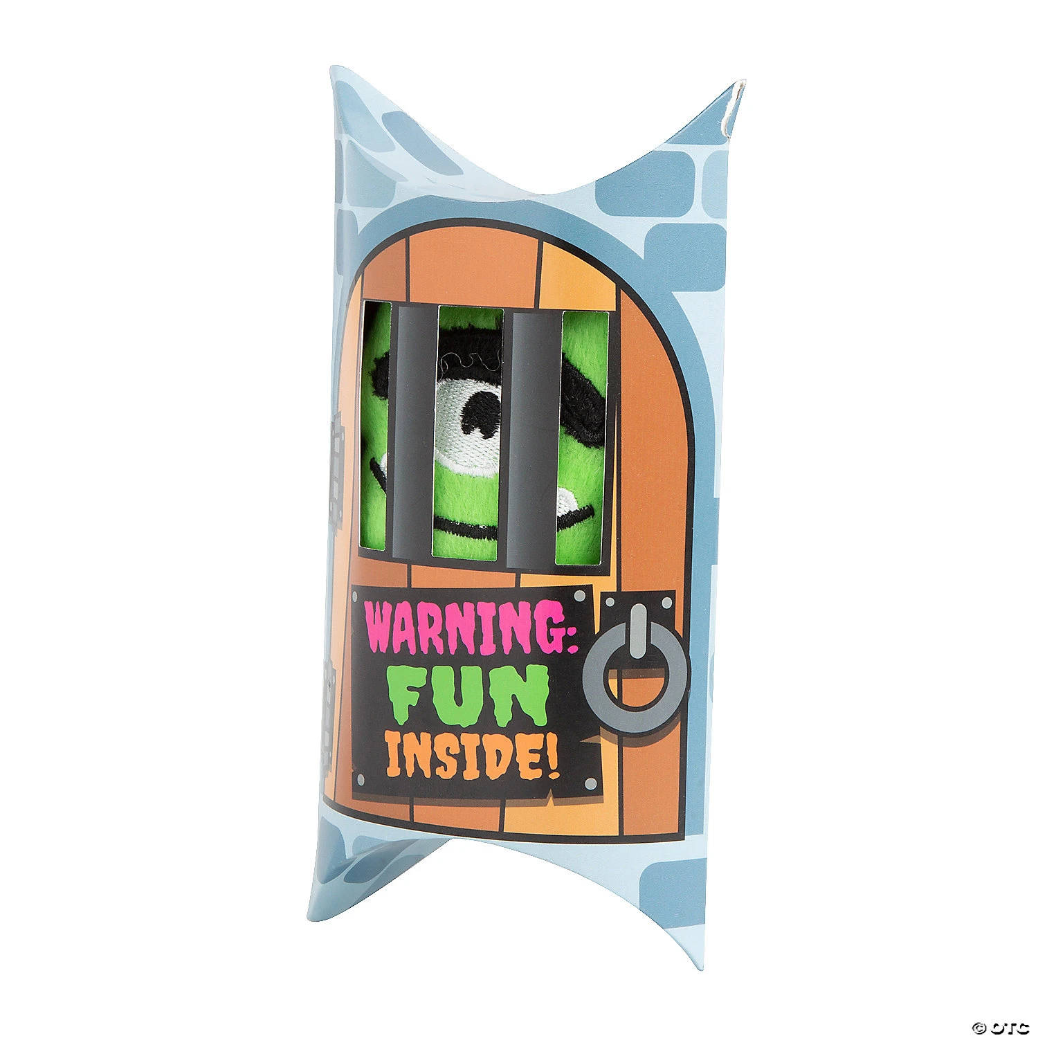 Green, Pink & Orange Stuffed Monsters in Cage Containers - 12 Pc.