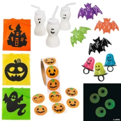 Halloween Boo Bag Kits with Cups for 12