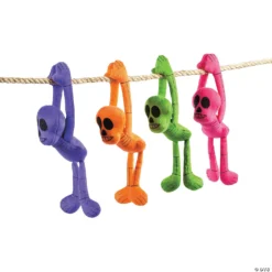 Halloween Long Arm Bright Stuffed Skeletons - 12 Pc.