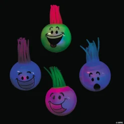 Light-Up Funny Face Bouncy Ball Assortment - 12 Pc.