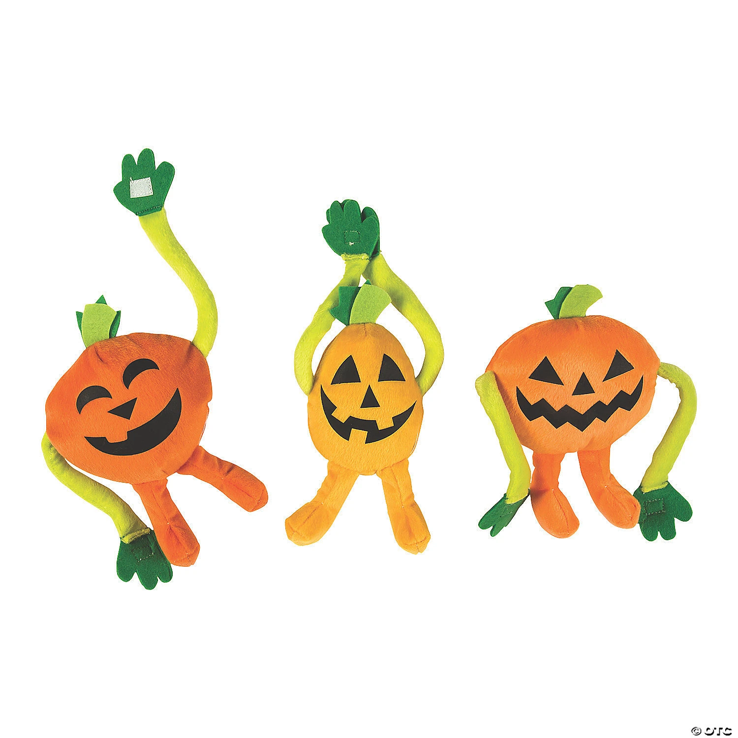 Long Arm Plush Jack-O’-Lanterns - 12 Pc.