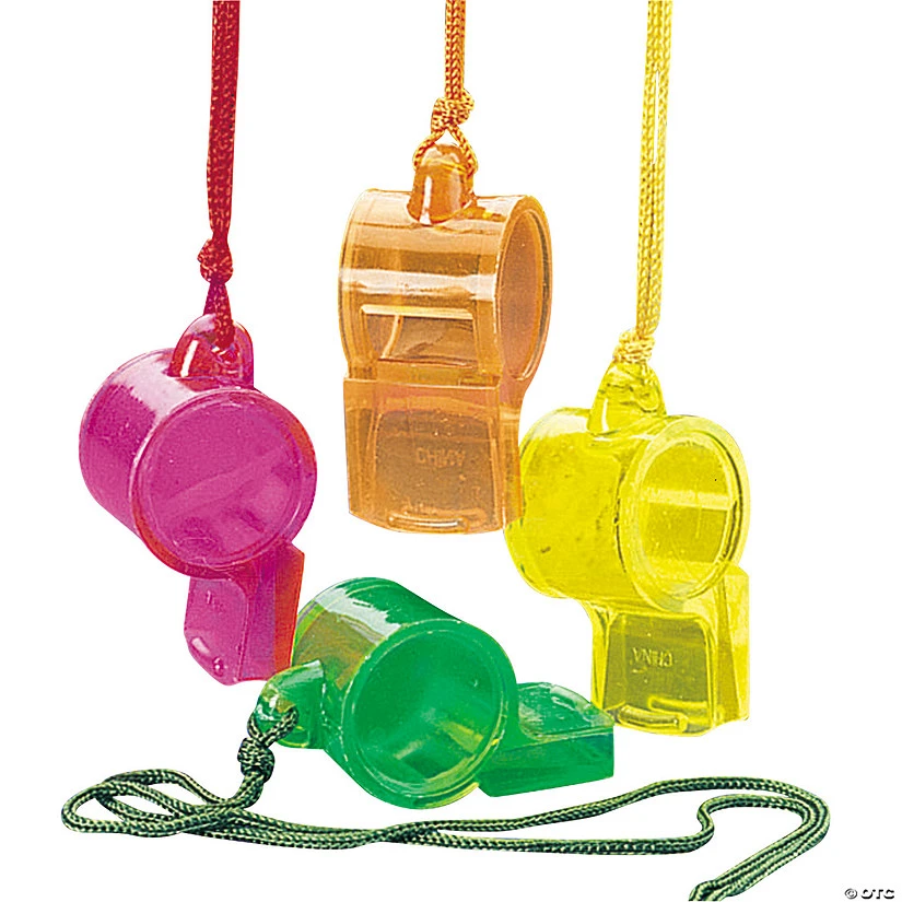 Transparent Whistles - 12 Pc.